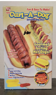 #ad Curl A Dog Spiral Grilling Hot Dog Sausage Slicer Skewers and Recipes $22.95