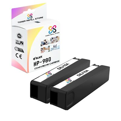 #ad 2PK TRS 980 Black HY Compatible for HP OfficeJet X555dn X555xh Ink Cartridge $81.99