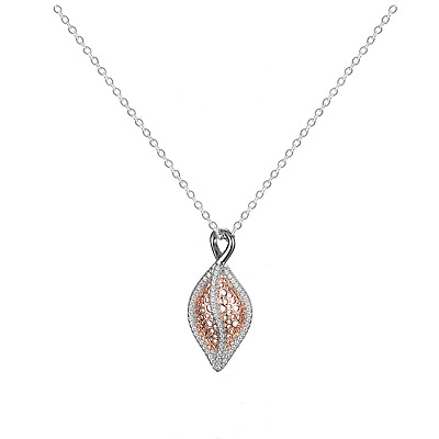 #ad Rose Gold Necklace Pendant Jewellery Sterling Silver and Rose Gold for Women GBP 25.99