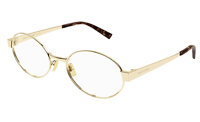 #ad Frames Eyeglasses Saint Laurent Sl 692 Opt 002 Gold Oval Unisex $313.56