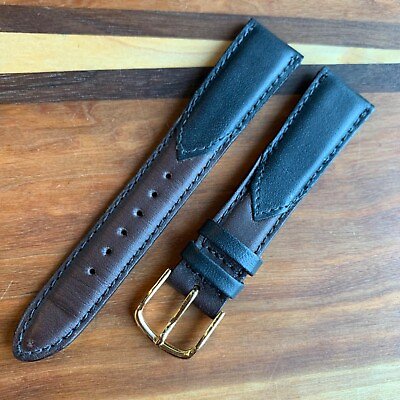 #ad Seiko 19mm Brown Two Tone Leather Wristwatch Band #2 $36.99
