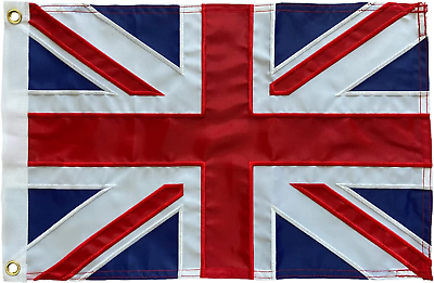 #ad British Flag 12X18 Union Jack England Boat Flags Embroidered Sewn Stripes United $19.99