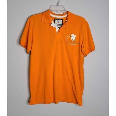 #ad New Santa Fe Polo Mens Orange with White Embellishment Size Med $5.48