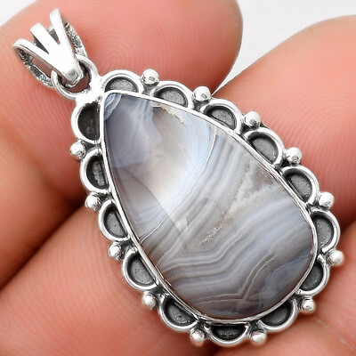 #ad Natural Botswana Agate 925 Sterling Silver Pendant Jewelry P 1080 $13.99