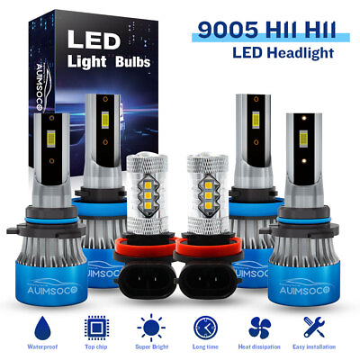 #ad LED Headlight Fog Light High Low Beam Bulbs White For Honda Crosstour 2012 2015 $69.99