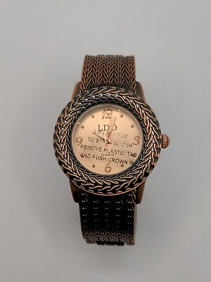 #ad Louis Dell#x27;Olio Copper Tone Cuff Wrist Watch $72.50