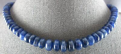 #ad ESTATE LARGE 327CT AAA SAPPHIRE 3D GRADUATING CLASSIC BEAD OVAL TENNIS NECKLACE $2937.60