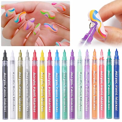 #ad Nail Pen Nail Pen Waterproof Nail Polish Pen Quick Dry Nail Painting Pen DIY $0.99