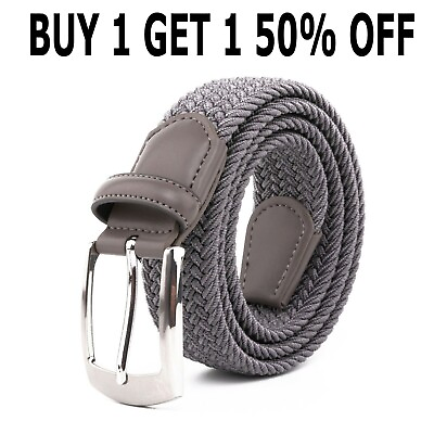 #ad Elastic Fabric Braided BeltEnduring Stretch Woven Belt for Unisex Men Women Jun $9.95
