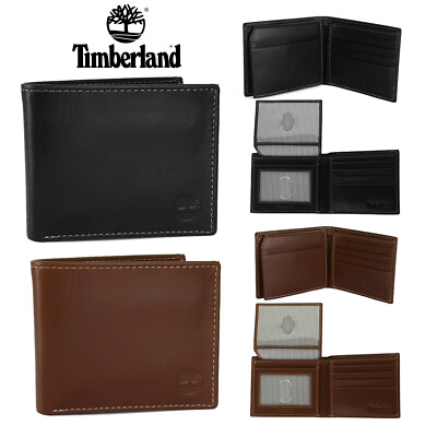#ad Timberland Men#x27;s Genuine Leather Passcase Wallet $23.88