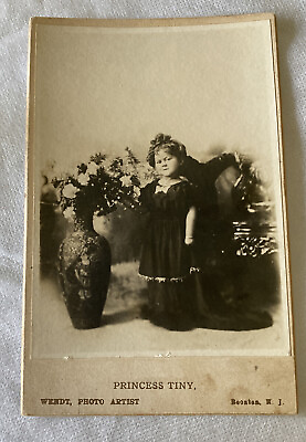 #ad Antique Cabinet Card Photo Princess Tiny Circus Sideshow Little People Midget $79.00