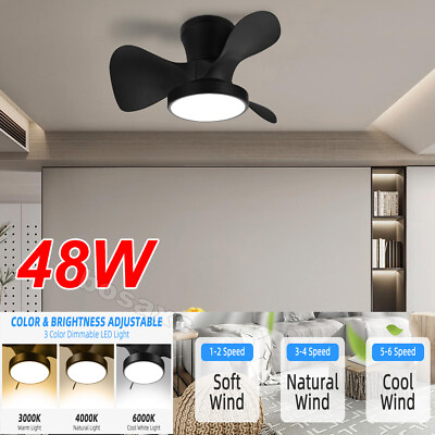 #ad #ad Modern Ceiling Fan with Light and Remote Control Flush Mount Chandelier 36 48W $58.99