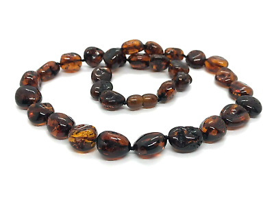 #ad Baltic AMBER NECKLACE Gift Natural Amber Beads Ladies Jewelry Knotted 25g 14296 $36.52