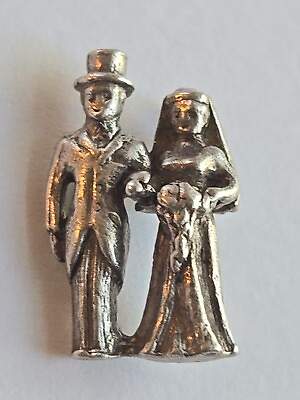 #ad Sterling Silver Bride and Groom Wedding AWESOME Detail Charm Vintage $16.99