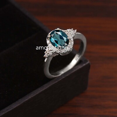 #ad London blue topaz ring women ring silver ring statement ring jewelry. $38.70