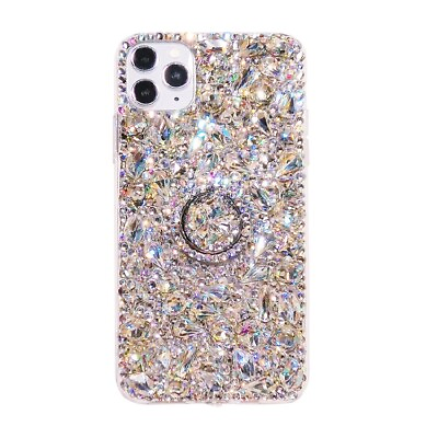 #ad For iPhone 15 14 12 13 Pro Max XS X Bling Rhinestone Phone Case with Ring Holder $25.99