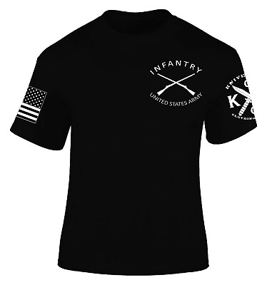 #ad Infantry shirt with CIB US ARMY Knives Out Veteran Patriot American $24.00