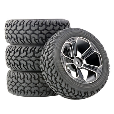#ad 1 16 Rally tire 1 10 RC Rally Tires Aluminum Wheels for Tamiya TT01 TT02 Traxxas $37.36