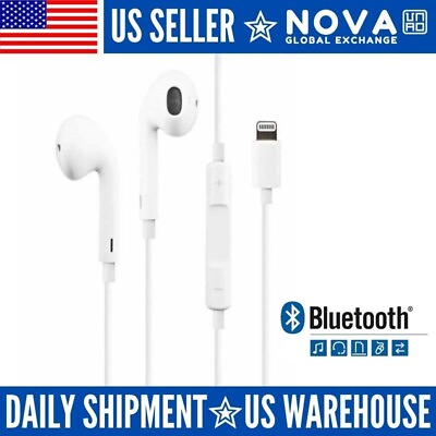 #ad Earphones Headphones For Apple iPhone Pro 14 13 12 11 X Bluetooth Wired Earbuds $5.59