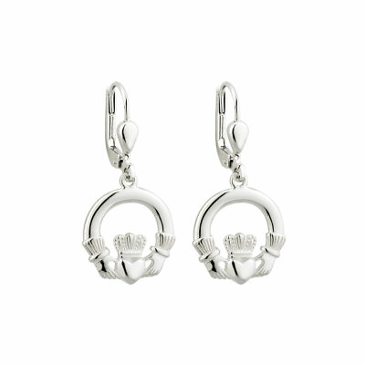 #ad Solvar Claddagh Earrings Women#x27;s Sterling Silver Drop Style Made In Ireland $54.80