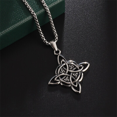 #ad Witch Knot Stainless Steel Pendant Necklace Men#x27;s Fashion Jewelry Jewelry Gift $8.15