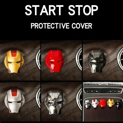 #ad New Iron Man Car Interior Engine Ignition Start Stop Button Protective Cover $12.18