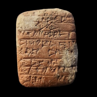 #ad CIRCA NEAR EASTERN CUNEIFORM CLAY TABLET WITH EARLY FORM OF WRITINGS. GBP 500.00