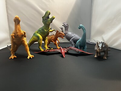 #ad Lot of 7 Assorted Dinosaur Toy Figurines. $10.99