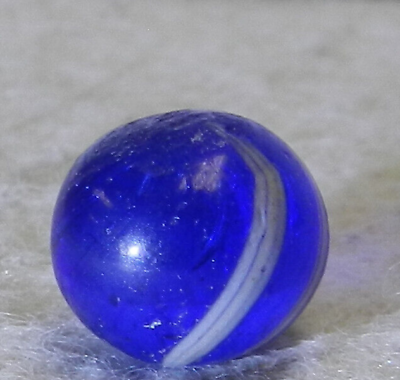 #ad #16199m Peewee .46 In Blue Glass German Handmade Swirl Marble $25.99