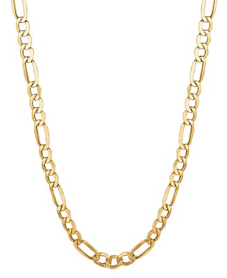 #ad 14k Yellow Gold 18quot; Mens Figaro Lite Curb Link Chain Necklace 5.5MM 6 Grams $588.00