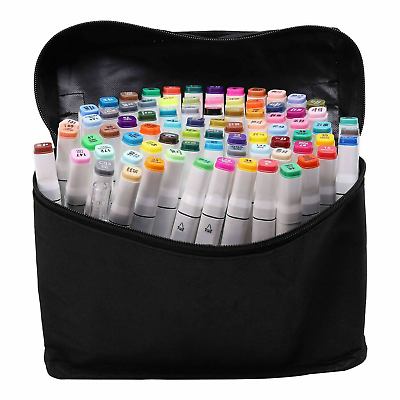 #ad Markers 80 set Colors Graphic Drawing Painting Alcohol Art Dual Tip Sketch Pens $22.69