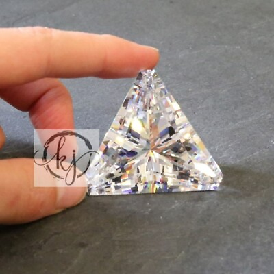 #ad 200 CT Brilliant Triangle VVS1 D Premium Simulated Lab Diamond Solitaire Loose $108.00