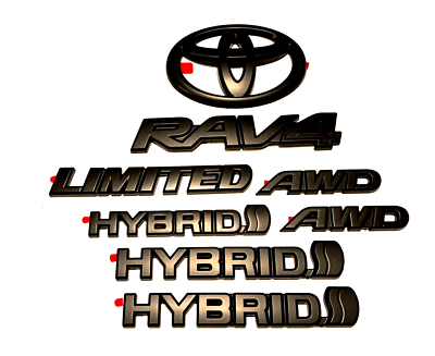 #ad 2019 2023 RAV4 HYBRID LIMITED Matte Black OVERLAY Emblem Logo $79.75