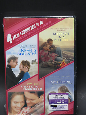 #ad NEW 4 Favorites: Nicholas Sparks Romances DVD Notebook Rodanthe Remember Bottle $4.52