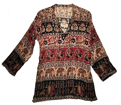 #ad Indian Cotton Ethnic Top Blouse Tunic Women Hippie Blusa Boho Gypsy Dress Retro $27.99
