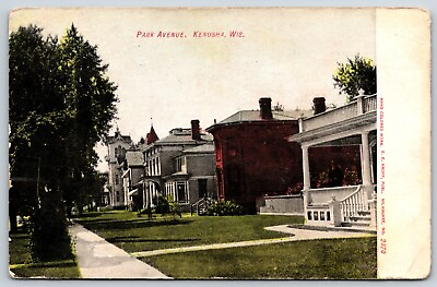 #ad Postcard Park Avenue Kenosha Wisconsin Posted 1907 $6.50