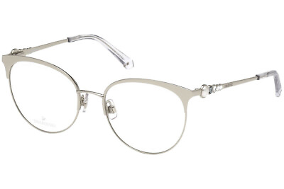 #ad Swarovski SK5275 A16 Shiny Silver Round Metal Eyeglasses Frame 53 18 140 SW5275 $115.60