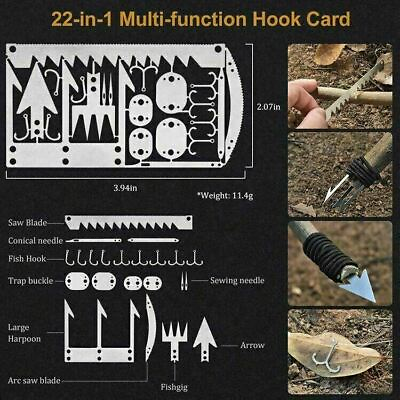 #ad Kaeser Survival Card Tool 22 1 Fishing Hunting Hiking Bushcraft $3.97