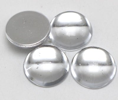 #ad 50 Clear Acrylic Flatback Round Cabochon Smooth Half Ball 16mm 0.64quot; No Hole $3.52