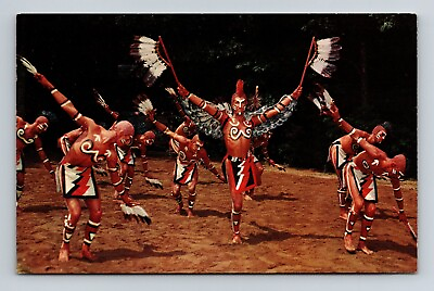 #ad Vintage post card Cherokee Indian Eagle Dance Cherokee NC 3.5x5.5 inch $4.74