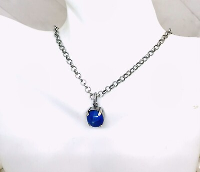 #ad Star Sapphire BLUE Crystal Cup Chain Pendant Necklace Star Blue Pendant $20.00