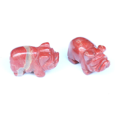 #ad Natural Red Jasper Quartz Crystal Pig Carved Piggy Carved Mini Healing Reiki Gem $3.51