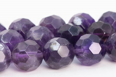 #ad 10MM Natural Purple Amethyst Beads Grade AAA Micro Faceted Round Loose Beads $6.79