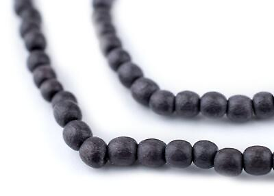 #ad Dark Grey Round Natural Wood Beads 5mm 16 Inch Strand $1.99