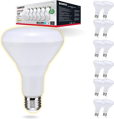#ad Satco S11470 8.5 Watt LED BR30 Dimmable Bulb 2700K 2 Packs of 6 $33.99