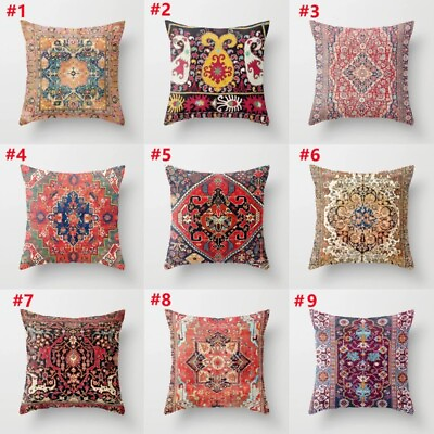 #ad 1X Chinese Style Pillowcase Cushion Cover Floral Bedding Home Decor Ethnic Retro $18.02