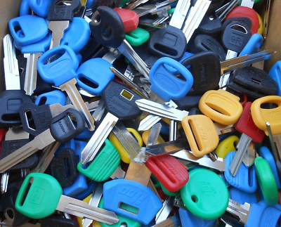 #ad 50 Misc CARS Key BLANKS colored head MOSTLY OLD and VINTAGE $34.99