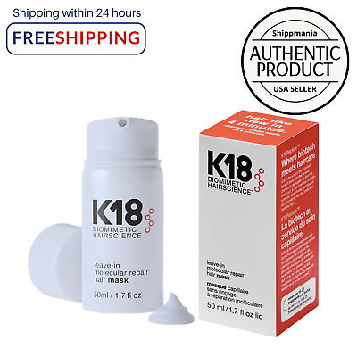 #ad K18 Biomimetic Hairscience Leave In Molecular Repair Hair Mask 1.7oz 50ml $16.90