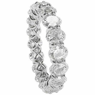 #ad 6ct Simulated Diamond Wedding Ring Band Full Eternity Set White Gold Plated $59.99