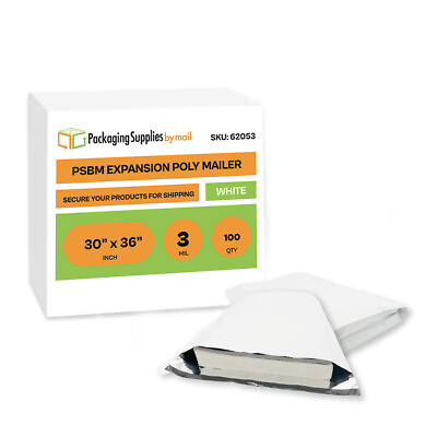 #ad 30x365 Expansion Poly Mailers Bags 3 Mil Plastic Shipping Envelopes 100 Pieces $87.60